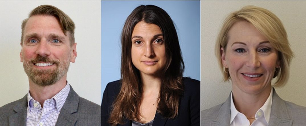 Photo collage headshot of three legal writing professors